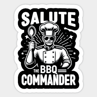 Salute the BBQ Commander, memorial day Sticker